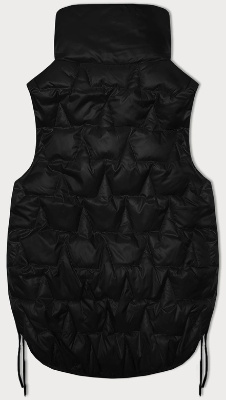 Krótki bezrękawnik damski ze ściąganymi bokami S'West czarny (B8358-1)