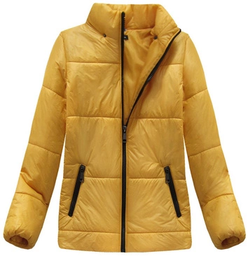 KRÓTKA PIKOWANA KURTKA ŻÓŁTA (X8088X)