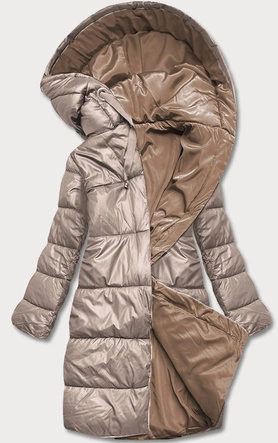 DŁUGA DWUSTRONNA KURTKA ZIMOWA CAPPUCCINO/CAMEL (L22-9852-62/301)