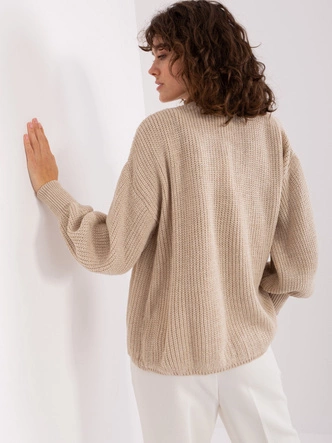 Dwuczęściowy komplet top + sweter beżowy (8019)