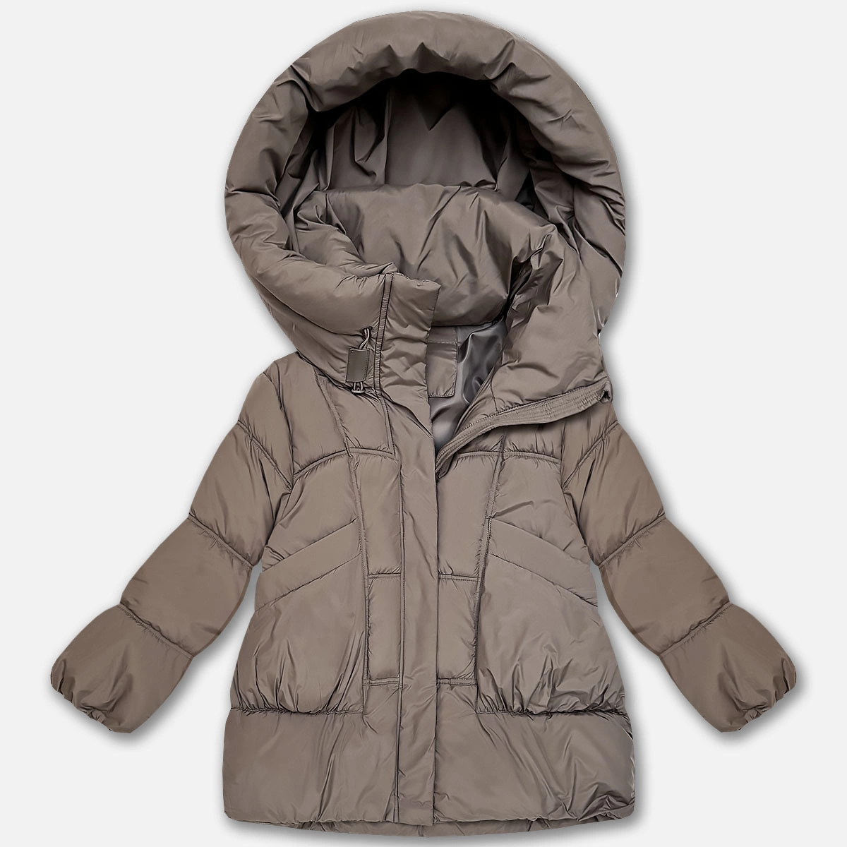 Puchowa damska kurtka oversize S'West jasny brązowy (B8539-48)