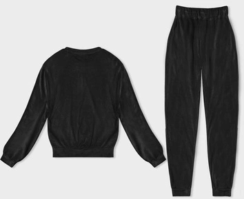 Welurowy dres damski czarny (8C1173-8C1300-3)