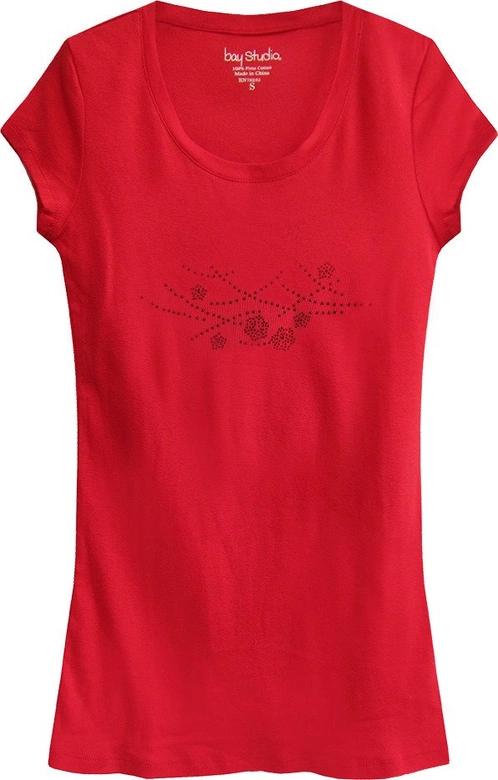 BAWEŁNIANA BLUZKA Z DŻETAMI CZERWONA (441/9ART)