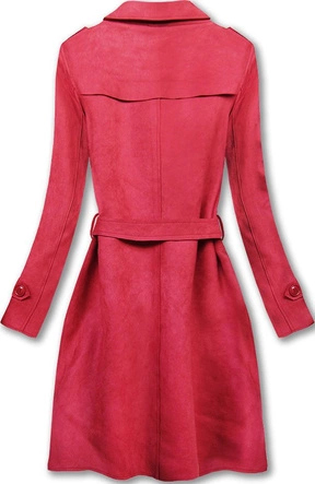 DWURZĘDOWY TRENCZ ZAMSZOWY CZERWONY (6003)