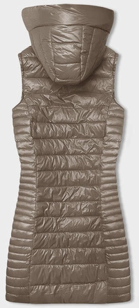 Pikowana kamizelka z kapturem cappuccino (16M9113-62)