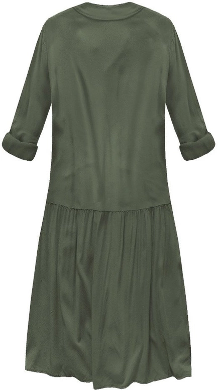 ZWIEWNA SUKIENKA KOSZULOWA KHAKI (142ART)