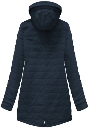 DWUSTRONNA KURTKA Z KAPTUREM GRANATOWA (W0230)