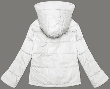 Luźna kurtka damska z kapturem Miss TiTi ecru (2360)