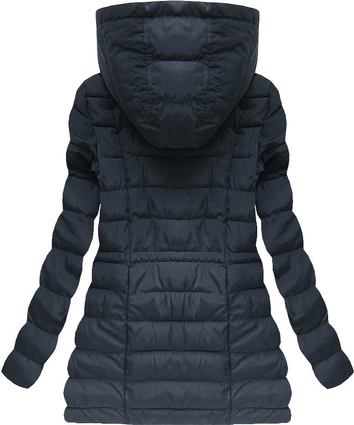 PIKOWANA KURTKA Z KAPTUREM GRANATOWA (W626)