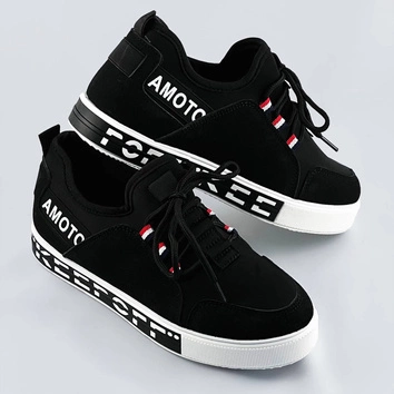 Wsuwane tenisówki damskie czarne (c1039)