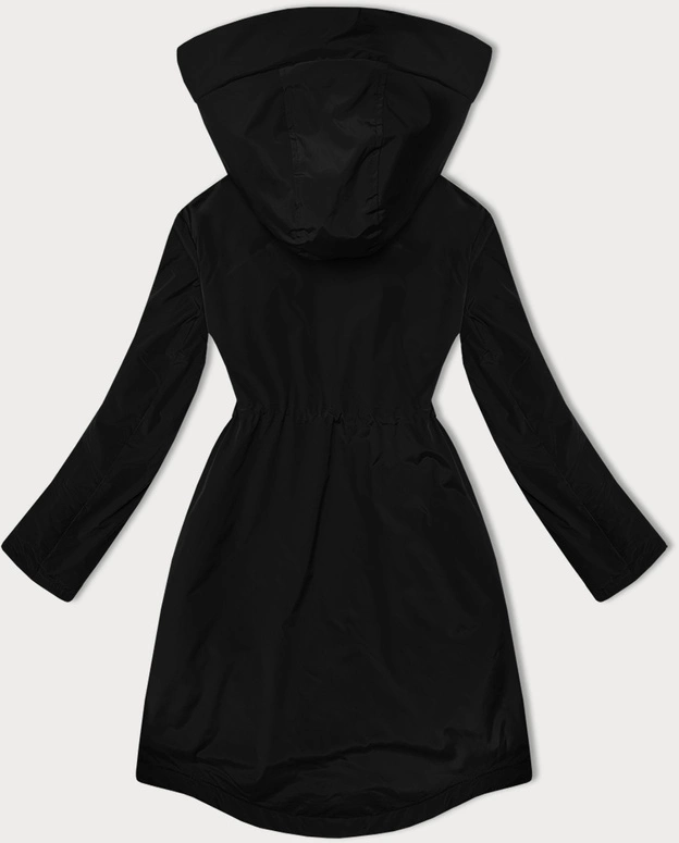 Lekko ocieplana kurtka damska z kapturem LHD czarna (LHD-24589)