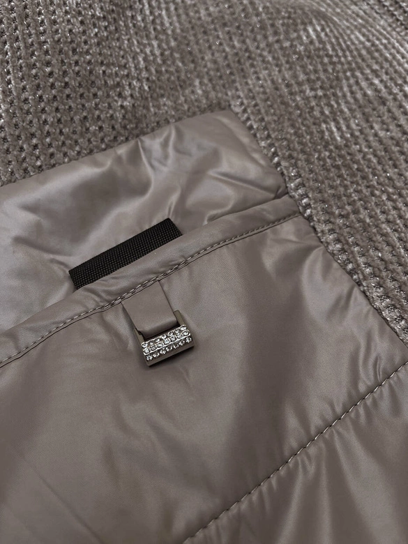 Przejściowa kurtka damska z łączonych materiałów Vaston coffee (F-23301#)