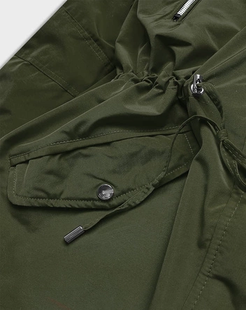 Dwustronna damska kurtka zimowa khaki-czarna (w557-1big)