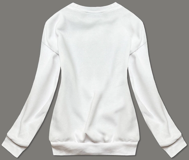 Bluza dresowa damska z nadrukiem biała (26005)