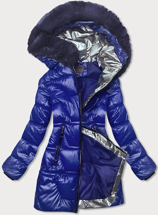 METALICZNA KURTKA ZIMOWA DAMSKA GRANATOWA (B9731-3)