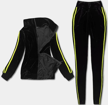 Sportowy komplet z legginsami czarny-limonka (YP-9967)