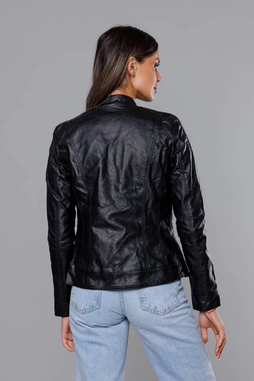 Kurtka ramoneska ze stójką czarna (11Z8010)