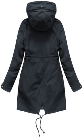 ZIMOWA PARKA DAMSKA Z PODPINKĄ I KAPTUREM GRANATOWA (X7600BIGX)