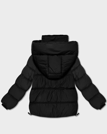 Oversizowa kurtka puchowa z kapturem czarna (KK60713)