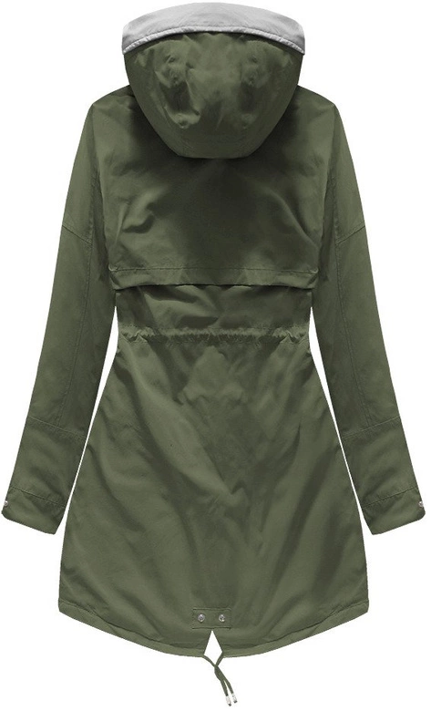 DWUSTRONNA PARKA Z KAPTUREM KHAKI-SZARA (W0236)