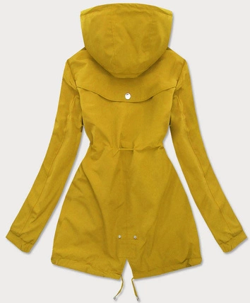 Dwustronna kurtka parka damska żółta/kropki (w662big)