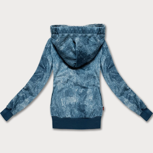 Dopasowana bluza damska z asymetrycznym zamkiem LHD jasny niebieski (AMG-61)