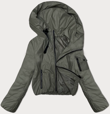 Krótka kurtka damska z kapturem S'West zielona (B8246-11)