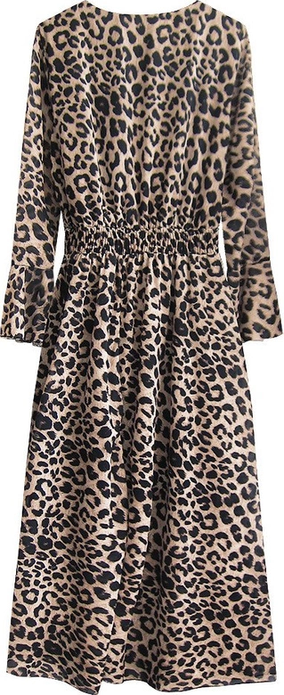 SUKIENKA Z KOPERTOWYM DEKOLTEM BRĄZOWA (459ART)