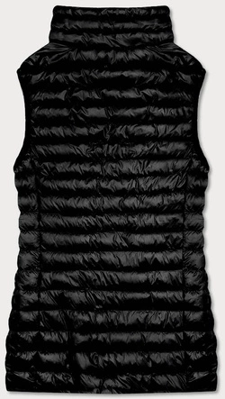 Krótka kamizelka pikowana damska czarna (5m702-392)