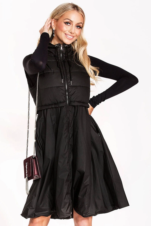 Kamizelka z rozkloszowanym dołem czarna (ag3-06)