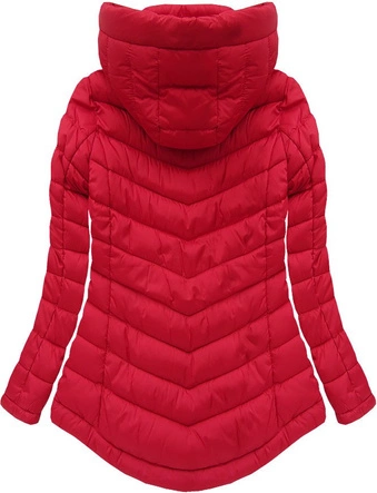 KRÓTKA KURTKA Z KAPTUREM CZERWONA (W519)