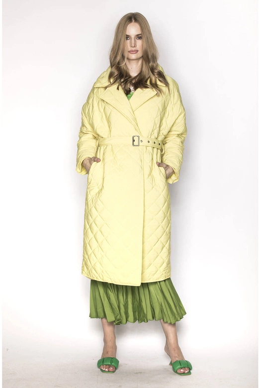 PIKOWANA KURTKA Z KOŁNIERZEM ŻÓŁTA (AG8-8010)