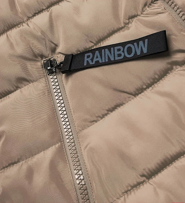 PUCHOWY BEZRĘKAWNIK DAMSKI BEŻOWY (B8010-12)