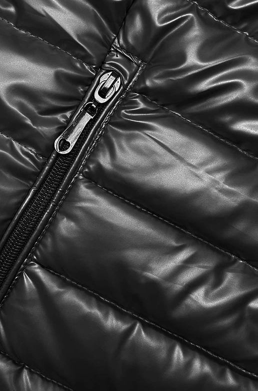 Pikowana kurtka damska ze stójką czarna (16M9110-392)