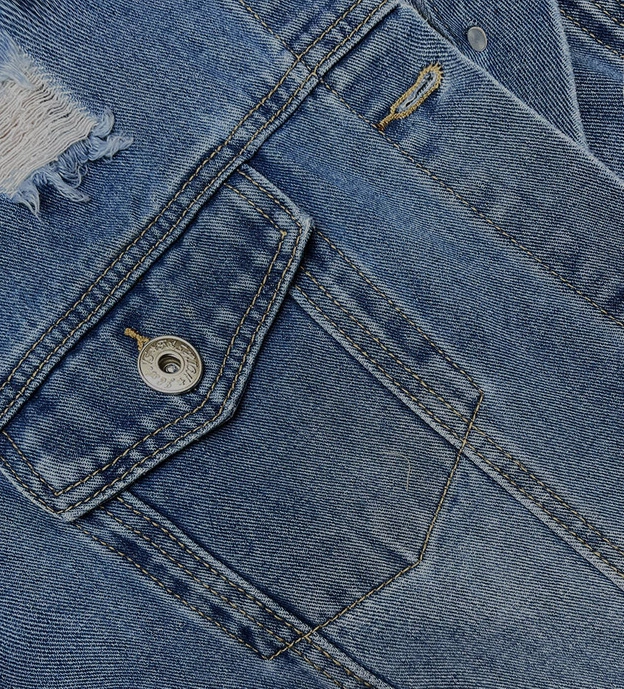 Długa kurtka jeansowa niebieska (GD8728-LK)