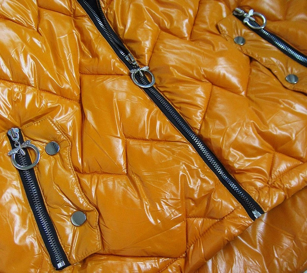 PIKOWANA DAMSKA KURTKA ZIMOWA ŻÓŁTA (B9540)