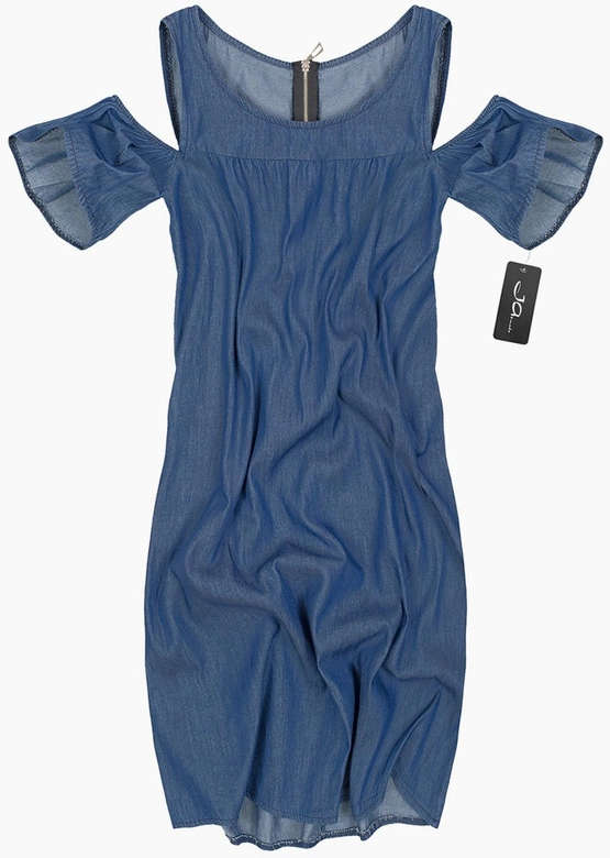 JEANSOWA SUKIENKA Z ODKRYTYMI RAMIONAMI GRANATOWA (84922)