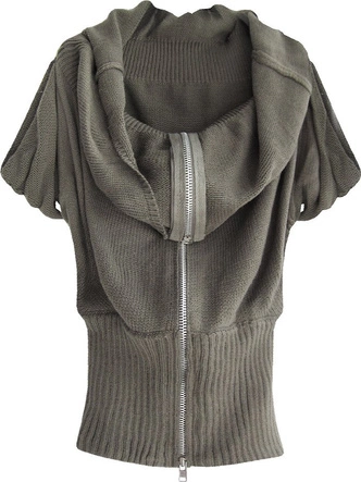 SWETER Z GOLFEM JASNOBRĄZOWY (X1225X)