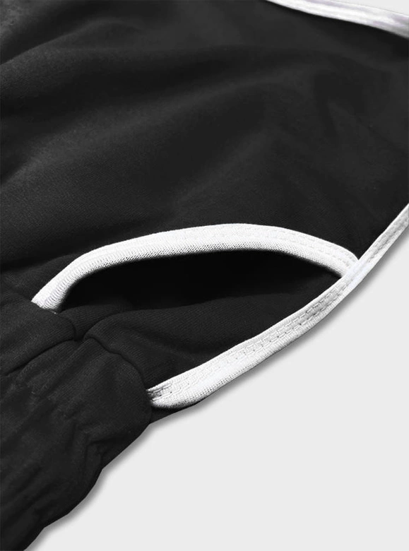 Damskie szorty z kontrastową lamówką czarne (8K208-3)