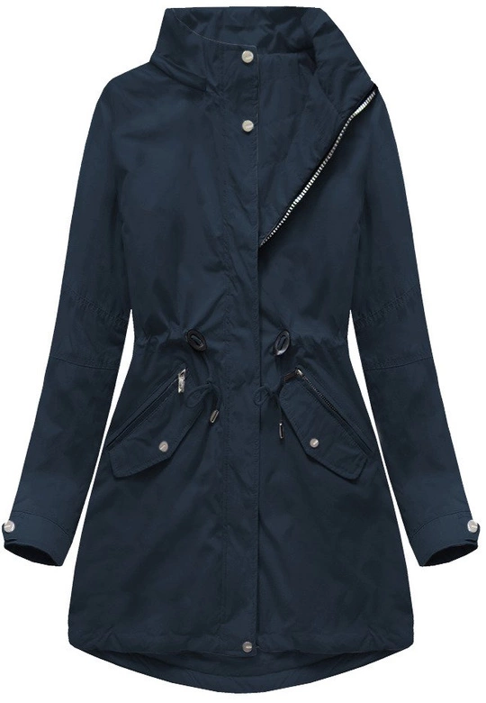 DWUSTRONNA KURTKA Z KAPTUREM GRANATOWA (W0229)