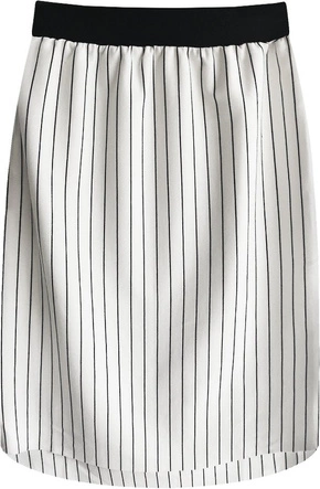 SPÓDNICA MIDI W PASKI BIAŁO-CZARNA (422ART)