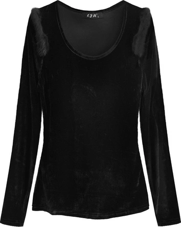 BLUZKA Z FUTERKIEM CZARNA (3685)