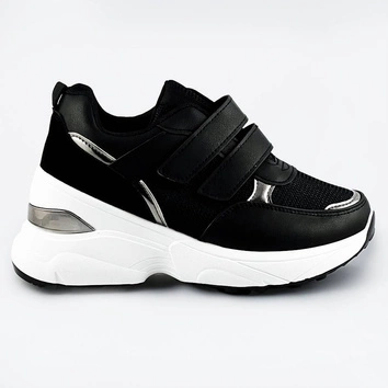 SPORTOWE BUTY DAMSKIE NA RZEPY CZARNE (CUD-63)