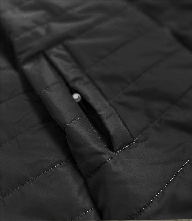 DWUSTRONNA KURTKA DAMSKA KHAKI-CZARNA (W505)