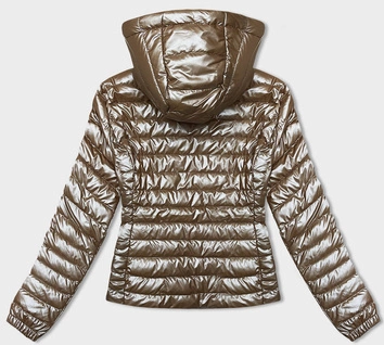 Pikowana kurtka damska z kapturem beżowa (16M9105-84)