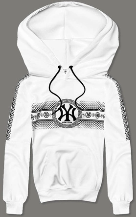 Męska bluza z kapturem biała (8B1100-1)