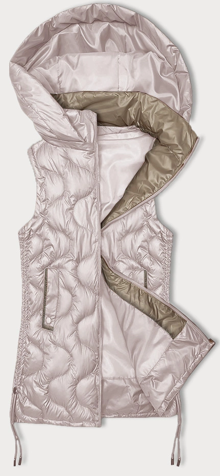 Bezrękawnik damski z ozdobnym pikowaniem S'West perłowy róż (B8337-51)