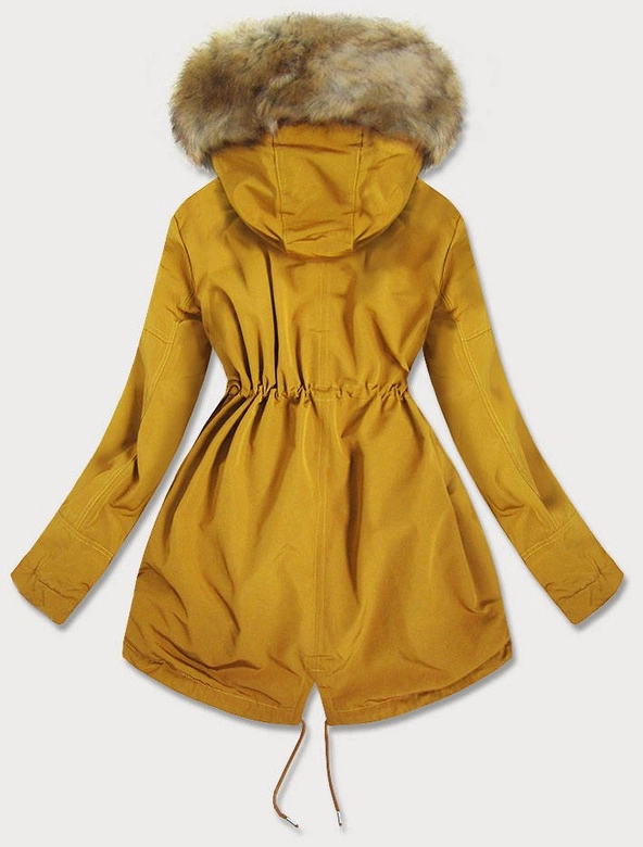 DAMSKA PARKA ZIMOWA ŻÓŁTA (W379-1)
