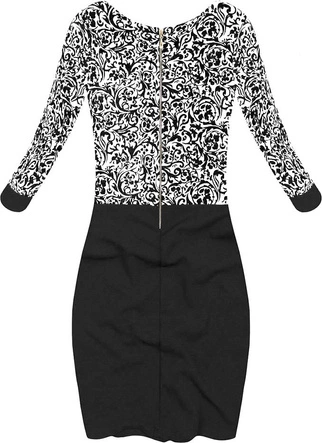 SUKIENKA Z ORNAMENTAMI BIAŁO-CZARNA (1683/2)