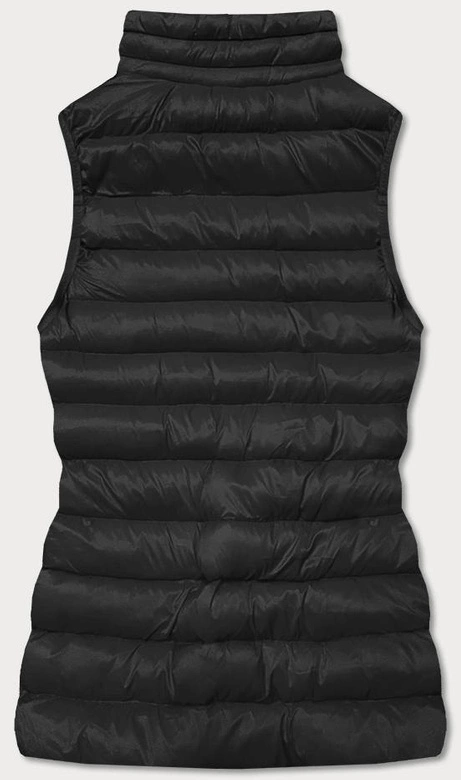 Krótka kamizelka pikowana damska czarna (23077-392)